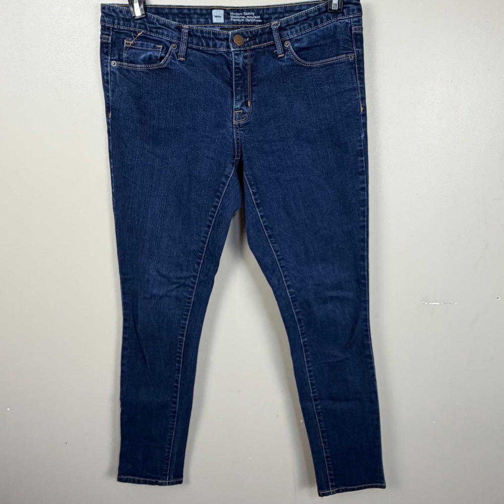 Mossimo Modern Skinny Premium Denim Jeans Dark Wash 10R‎ Womens Stretch Slim Fit